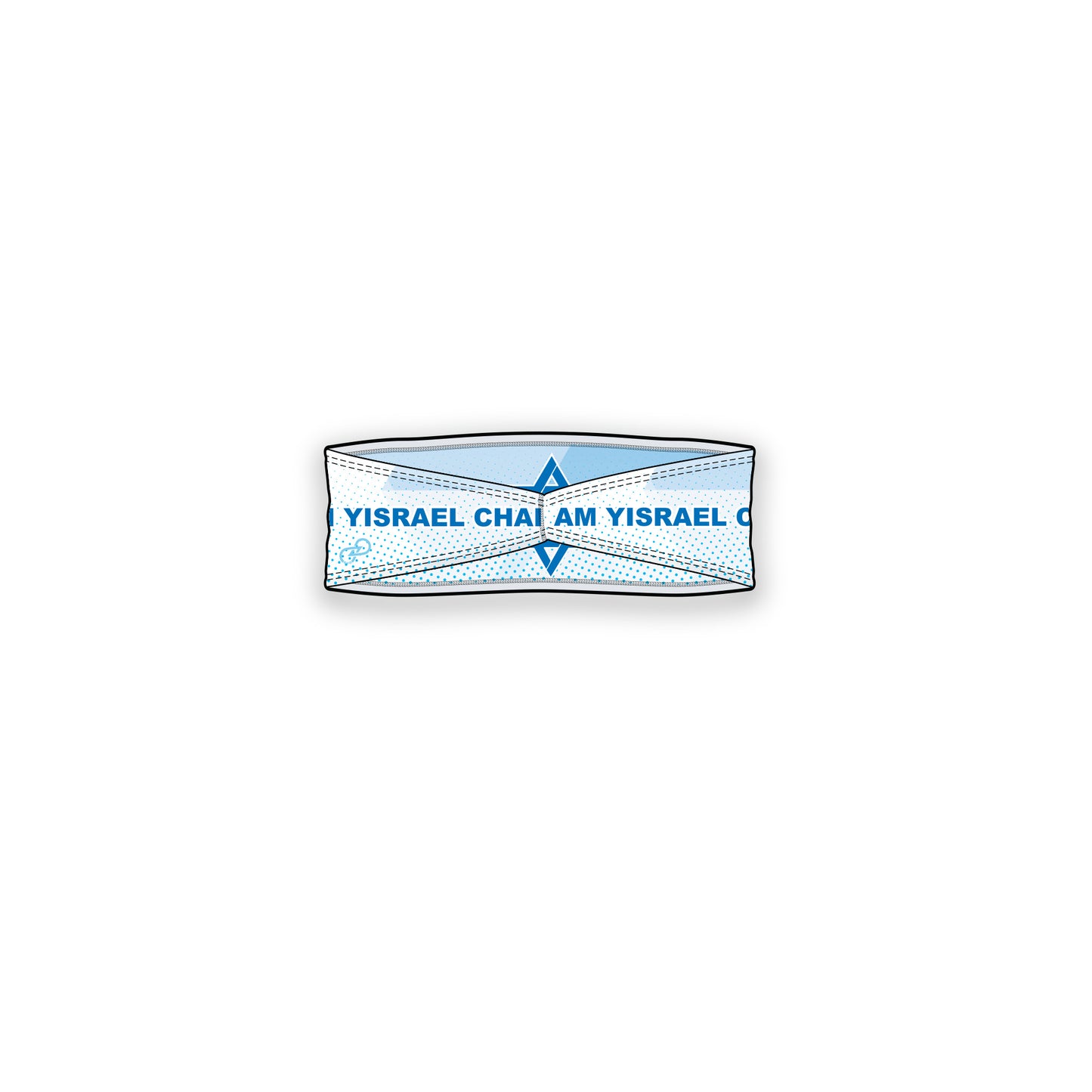 Am Yisrael Chai Graphic White Blue - Headband