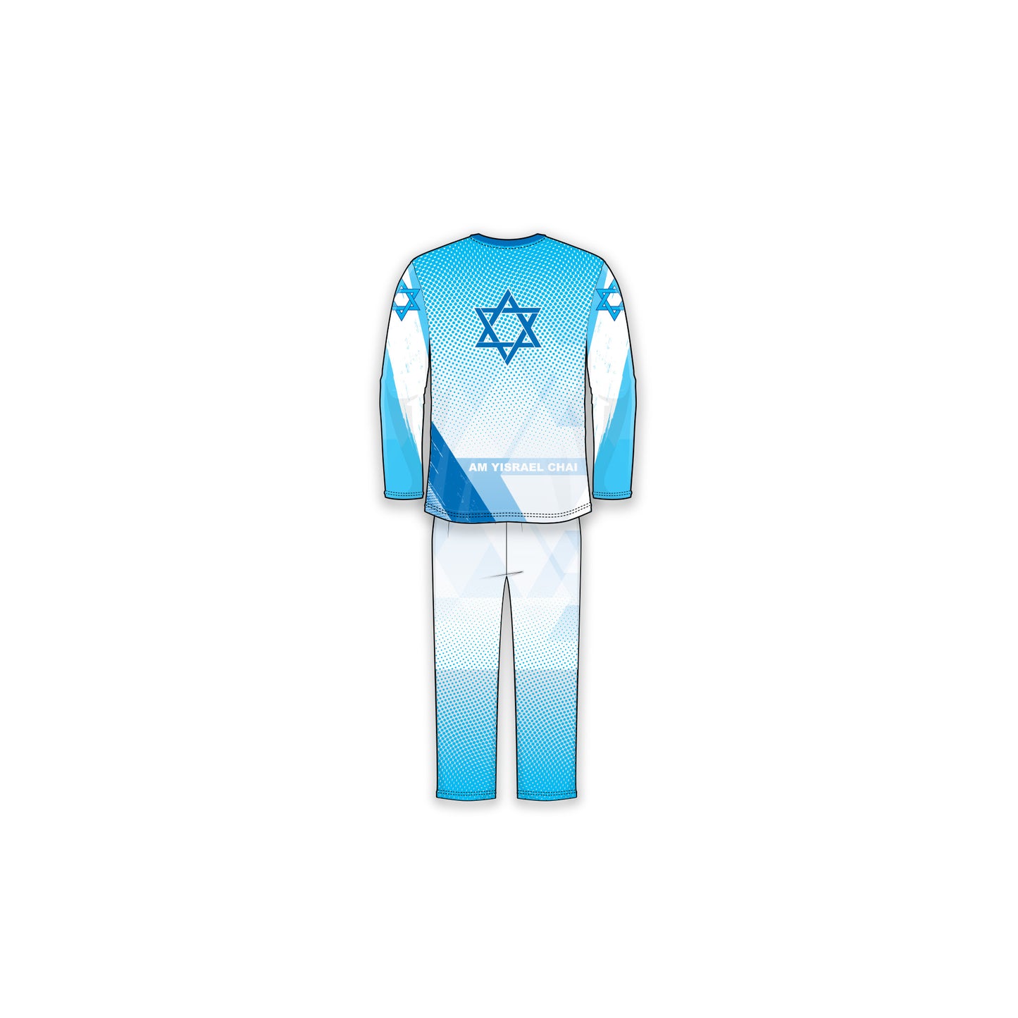 Am Yisrael Chai-Graphic-White Blue PJ's