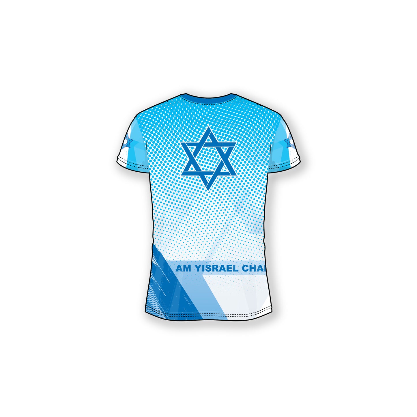Am Yisrael Chai-Graphic-White Blue Shirt