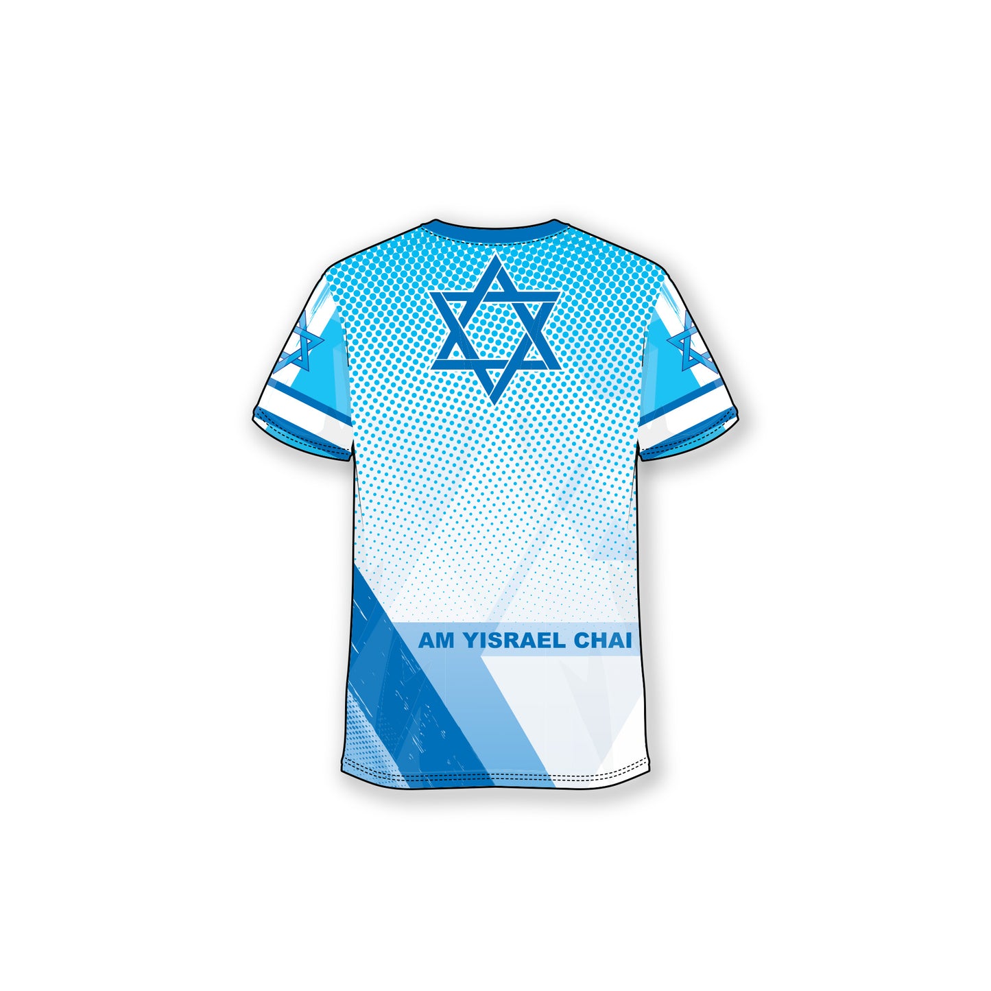 Am Yisrael Chai-Graphic-White Blue Shirt
