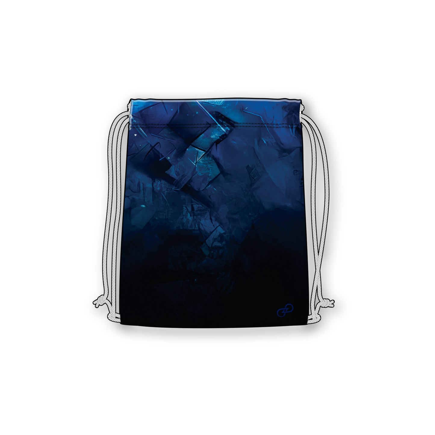 Am Yisrael Chai - Ice Glass Black Blue Drawstring Bag
