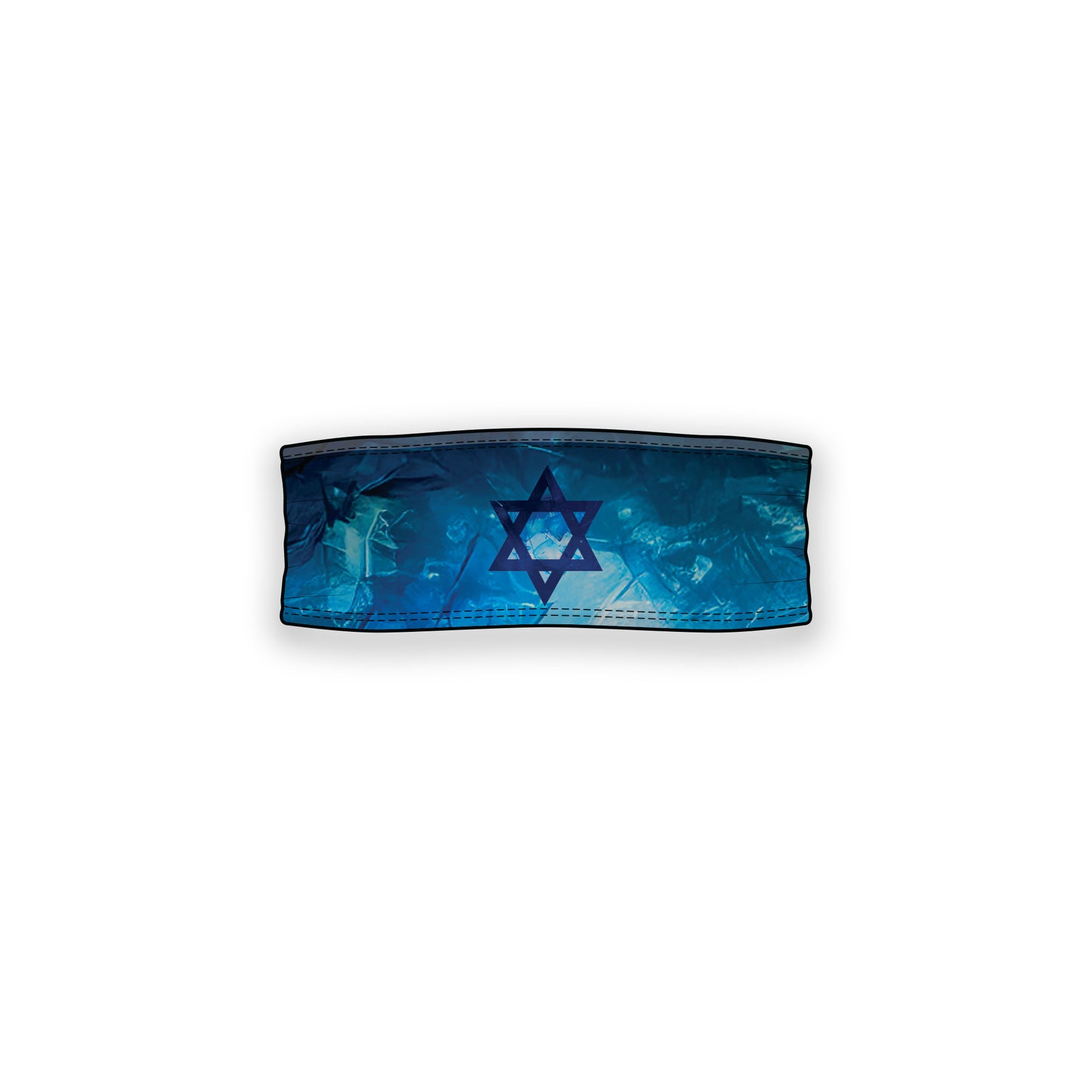 Am Yisrael Chai Ice Glass Black Blue - Headband