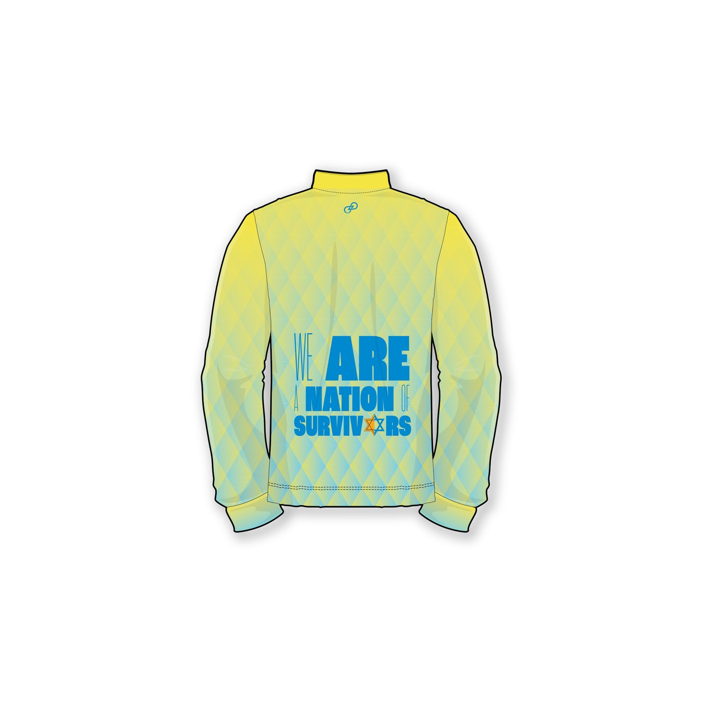 From the Depths We are a Nation of Survivors Warm Up Jacket Yellow & Blue