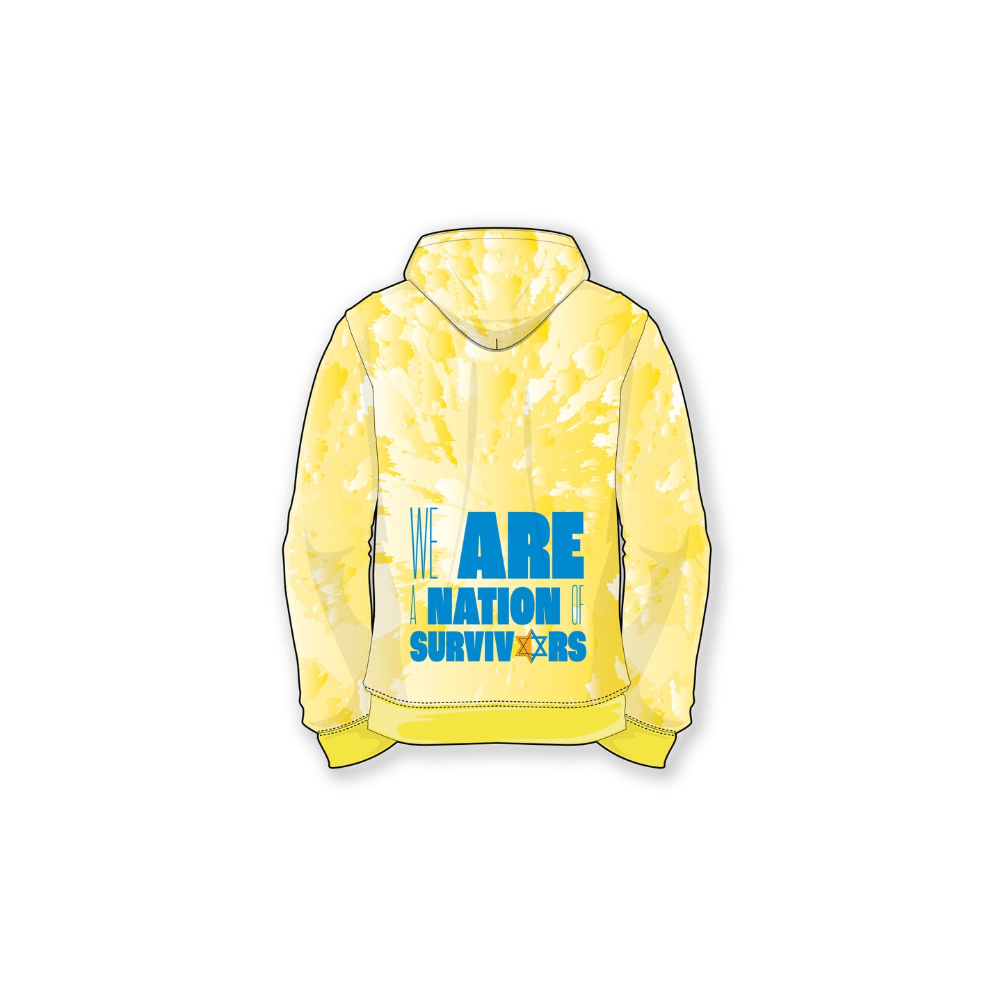 From the Depths We are a Nation of Survivors Yellow Tie Dye Hoodie