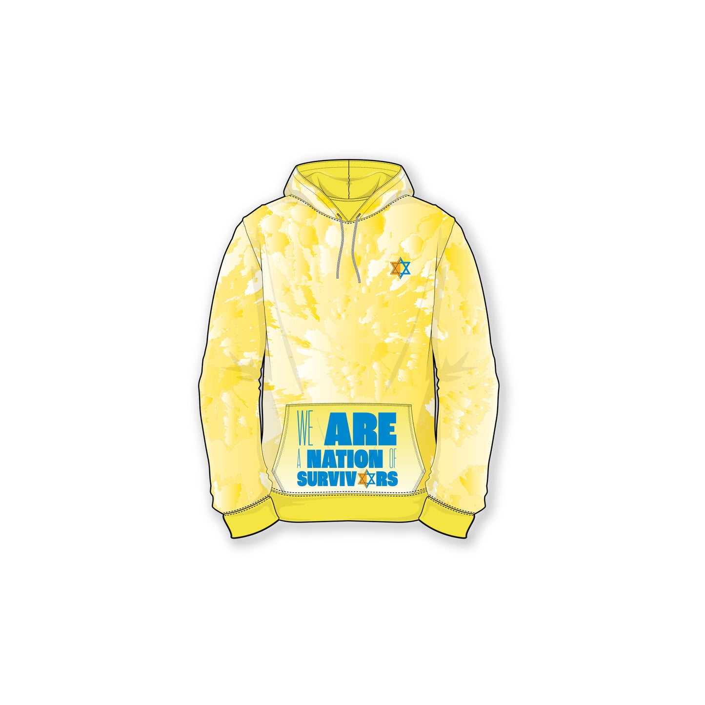 From the Depths We are a Nation of Survivors Yellow Tie Dye Hoodie