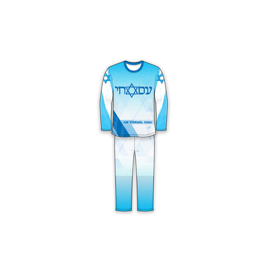 Am Yisrael Chai-Graphic-White Blue PJ's