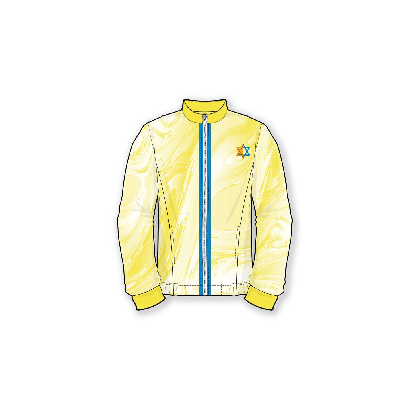 From the Depths All Will Be Okay Yellow Marble Warm Up Jacket
