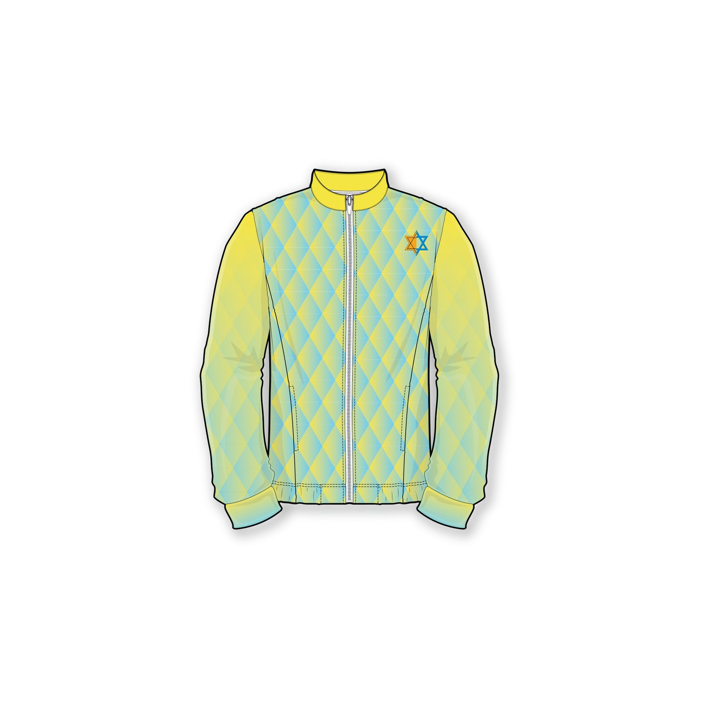 From the Depths We are a Nation of Survivors Warm Up Jacket Yellow & Blue