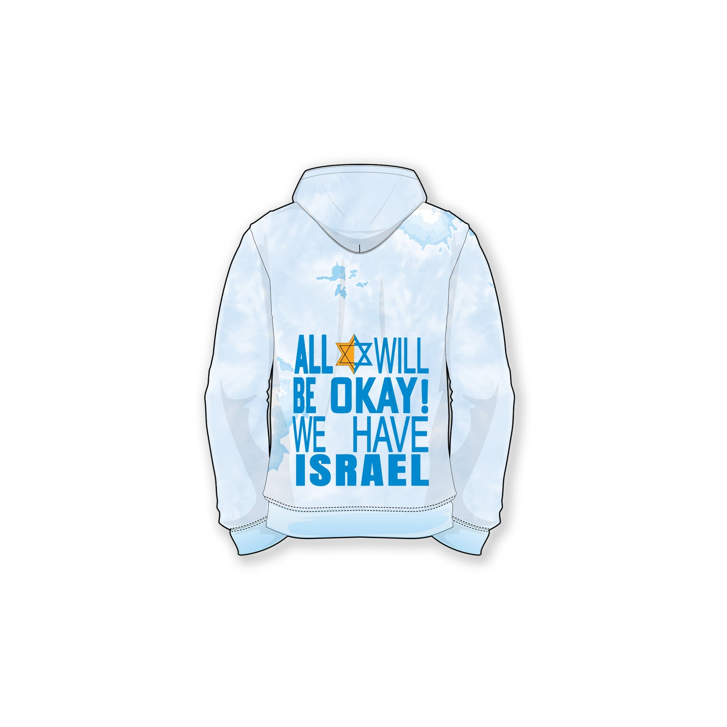 From the Depths All will be Okay Blue Tie Dye Hoodie
