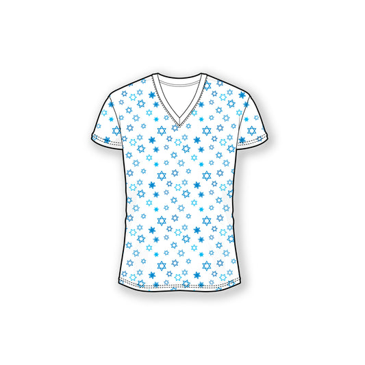 Star of David Scatter Women's Cap Sleeve Shirt