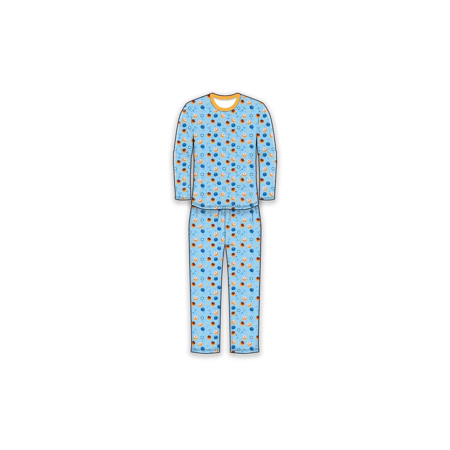 Hanukkah Sufganiyot Menorah-PJ's White, Blue or Yellow